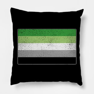 Distressed Aromantic Pride Flag Pillow