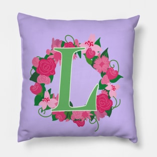 Monogram L, Personalized Floral Initial Pillow