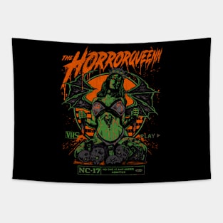 HORRORQUEENN (orange green grey) Tapestry