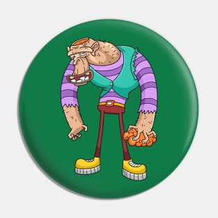 Funny gorilla brain in hand Pin