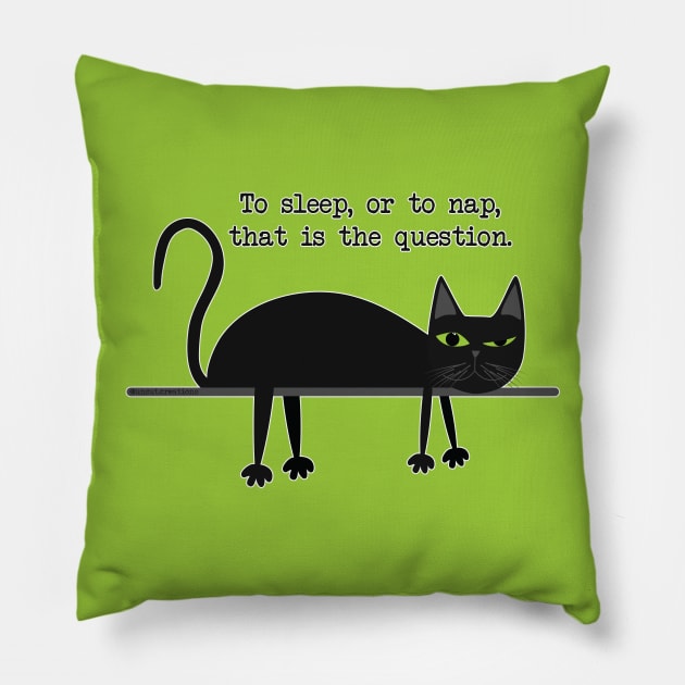 Black cat Hamlets dilemma Pillow by uncutcreations