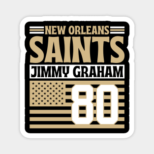 New Orleans Saints Graham 80 American Flag Football Magnet