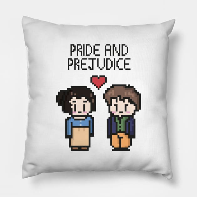 Cute Pride and Prejudice Pixel art illustration Pillow by MariOyama