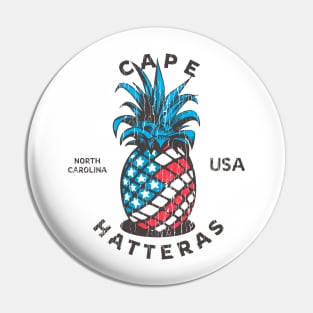 Cape Hatteras, NC Summertime Vacationing Patriotic Pineapple Pin