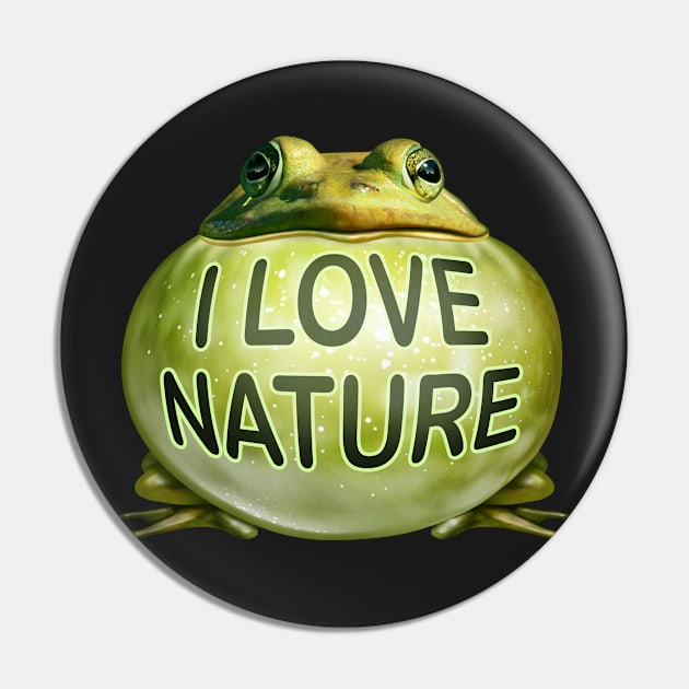 I Love Nature Frog Pin by lightidea