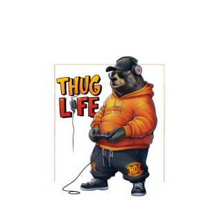 Hip-Hop Bear: THUG Life Style" - Rapper, Gangster T-Shirt