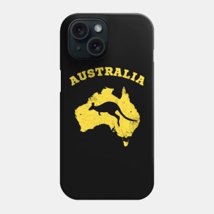 Kangaroo Australia Patriotic Vintage Map Phone Case