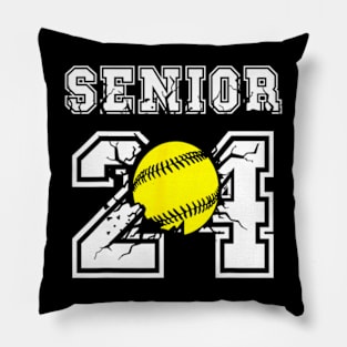 Senior 2024 softball Class Of 2024 Back To School Pillow