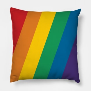 Rainbow Pride Flag (Proud LGBTQ+ Community Pride Flag) Slanted Version Pillow