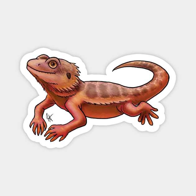 Reptile - Bearded Dragon - Red Morph Magnet by Jen's Dogs Custom Gifts and Designs