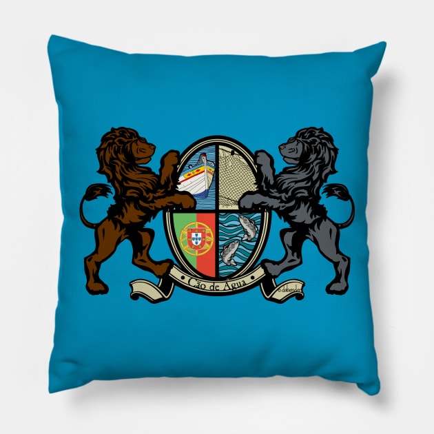 Portuguese Water Dog Crest Pillow by avondalealley