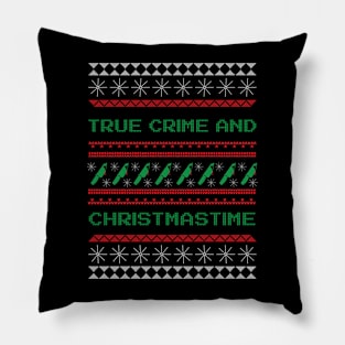 True Crime Ugly Sweater Design Pillow