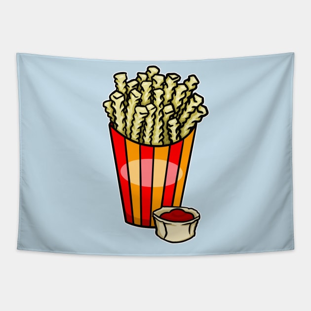 French Fries and Ketchup Tapestry by Laughin' Bones