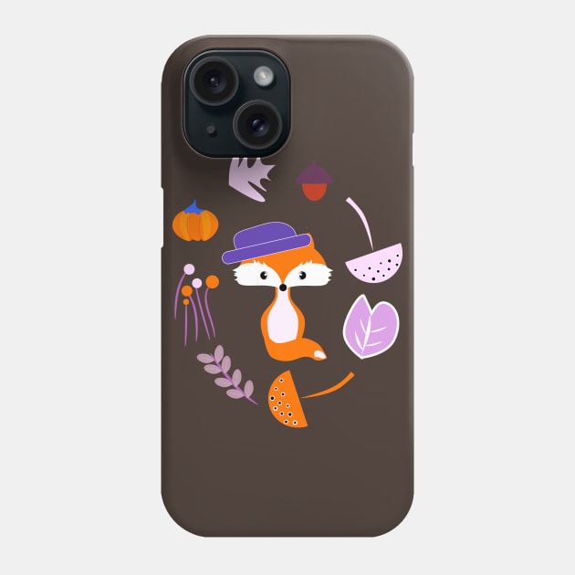 Cute fox in autumn Phone Case by CocoDes