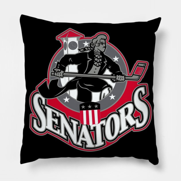 Senators Hockey Logo Pillow by DavesTees