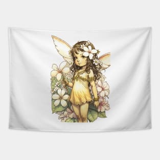 Plumeria Pikake Flower Fairy Girl Cute Hawaii Cicely Mary Barker Tapestry