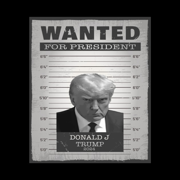 Donald Trump Wanted For President 2024 by Imou designs