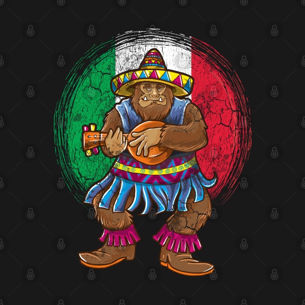 Cinco de Mayo Big Foot Mariachi Fiesta 5 Humor Sasquatch by E