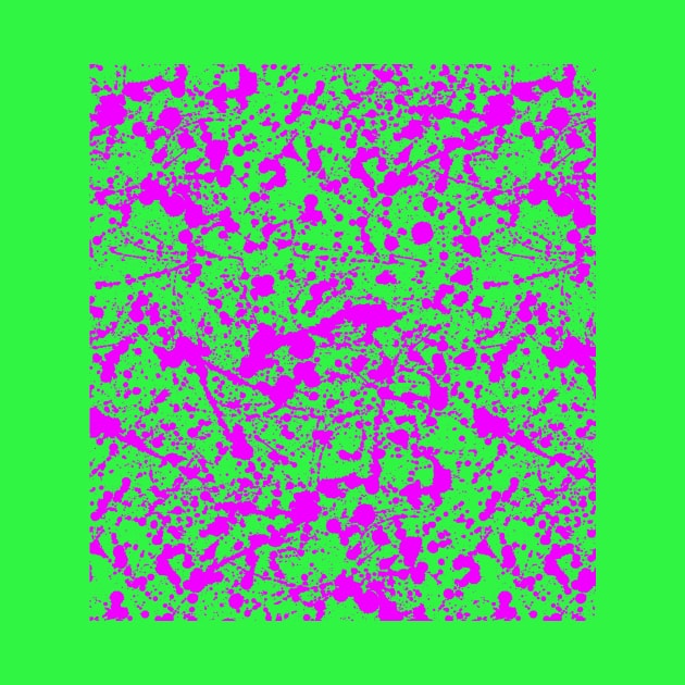 Hotpink Spray Splatter Mess On Slime Green by Pulpixel