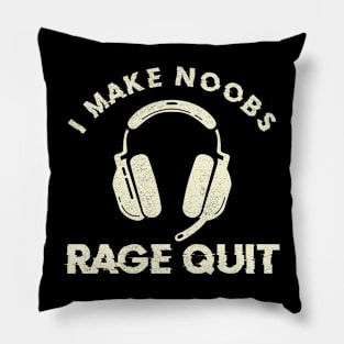 Funny Boys Gamer Joke Saying Teens I Make Noobs Rage Quit Pillow