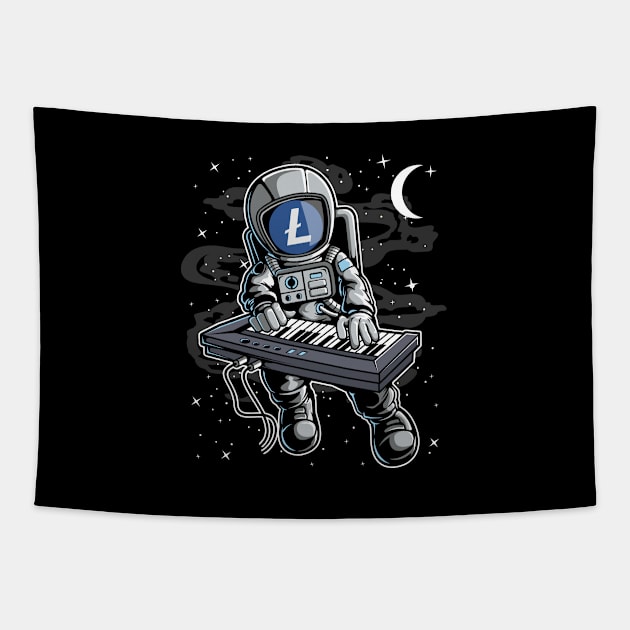 Astronaut Organ Litecoin LTC Coin To The Moon Crypto Token Cryptocurrency Blockchain Wallet Birthday Gift For Men Women Kids Tapestry by Thingking About