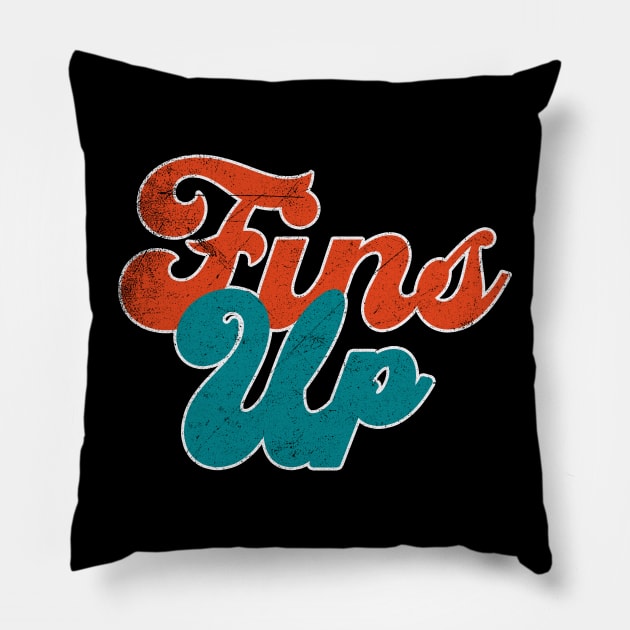 Fins Up Funny Vintage Pillow by Duhkan Painting