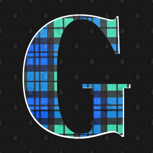 Capital G Tartan Patterned Monogrammed Letter Name by tnts