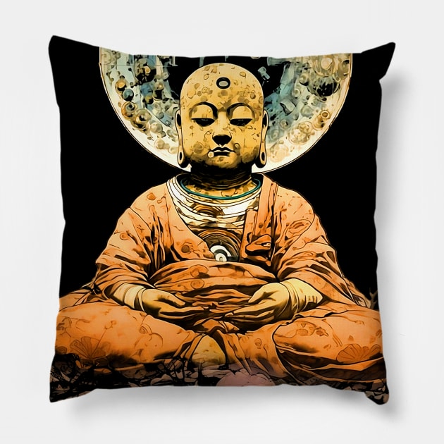 Introspection: The Profound Journey Within (Knock Out: on a Dark Background) Pillow by Puff Sumo