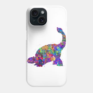 Ankylosaurus dinosaur watercolor Phone Case