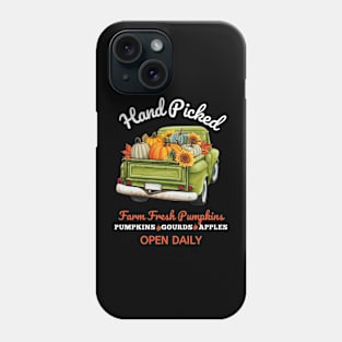 Hand Picked & Farm Fresh Pumpkins | Pumpkin Patch, Farmer's Market | Orange Watercolor Pumpkins Phone Case