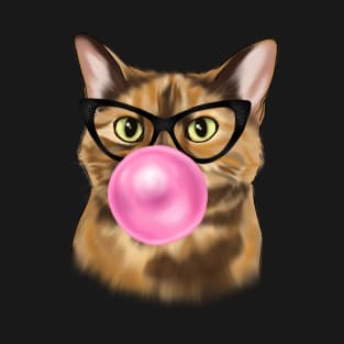 Cat Blowing Bubble Gum T-Shirt