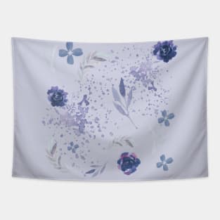 purple flower watercolor pattern Tapestry