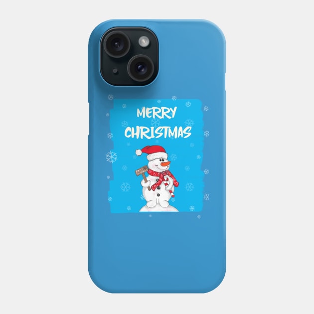 MERRY Christmas Festive Cute Snowman Phone Case by SartorisArt1
