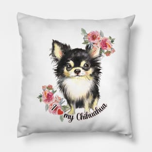 I love my Chihuahua Cute Chihuahua Puppy Dog Art Pillow