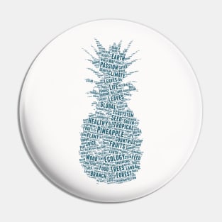 Pineapple Fruit Silhouette Shape Text Word Cloud Pin