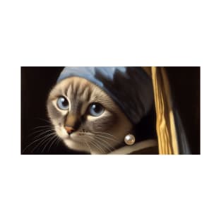 Siamese cat with a pearl earring T-Shirt