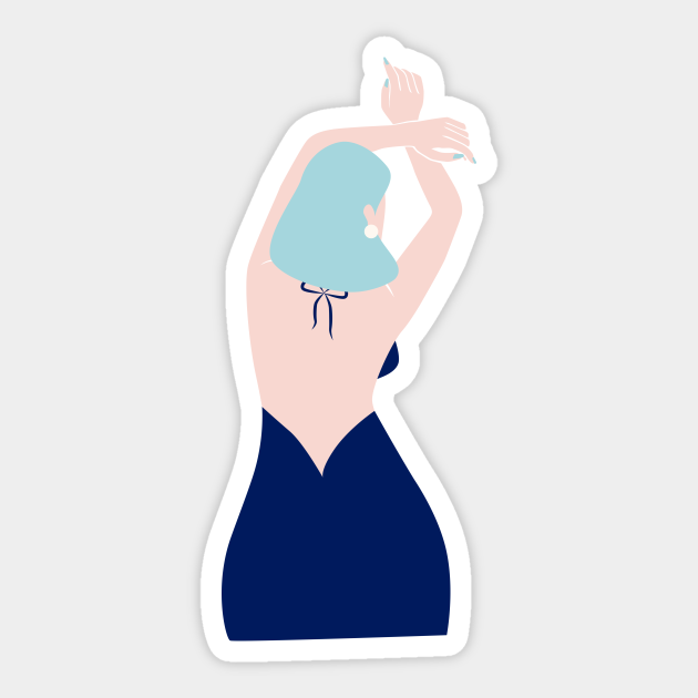 Blue girl. - Women - Sticker | TeePublic UK