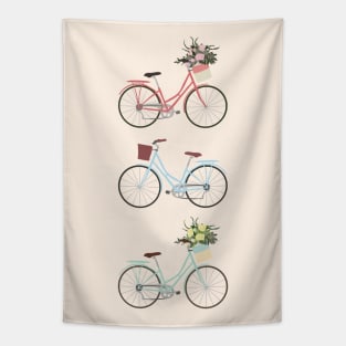 Pastel Bicycles Tapestry