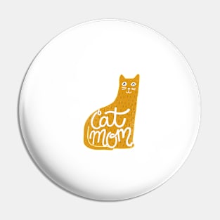 Cat Mom in Mustard Yellow Pin