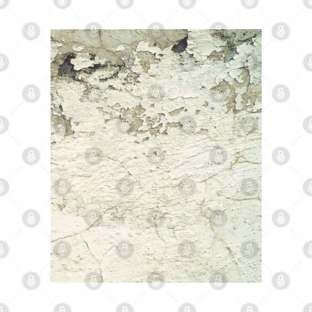 White Plaster Peeling Crumbling Distressed Wallpaper by DesignsbyZazz