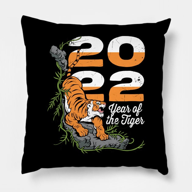 Year of the Tiger 2022 Wild Animal Pillow by RadStar