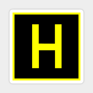 H - Hotel - FAA taxiway sign, phonetic alphabet Magnet