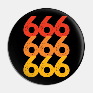 Retro Distressed Satanic 666 Halloween Pin