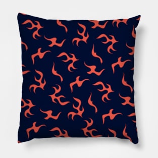 Red and Blue Flame Aesthetic Pillow