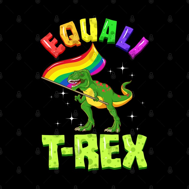 Equali T-Rex Dinosaur with Rainbow Pride Flag by creative