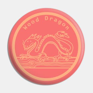 Wood Dragon Year of the Dragon Peach Fuzz Line Pin