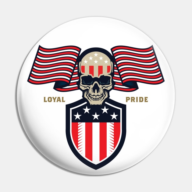 Loyal Pride Skull Pin by Bag O' Bones