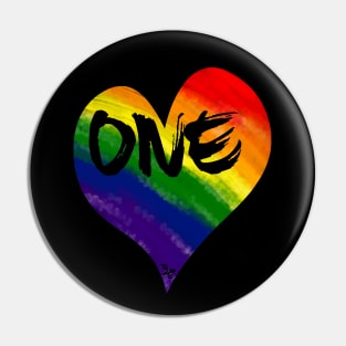 One Love - Rainbow Heart Pin