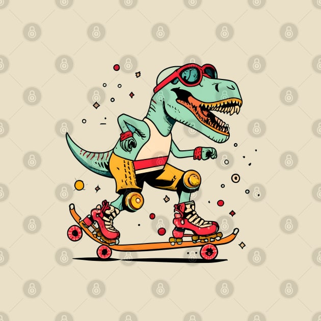 dino T rex Skating by Aldrvnd