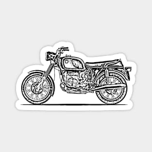 R75 Classic Bike Sketch Art Magnet